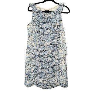 Adrianna Papell Ruffled Blue Floral Lightweight Sleeveless Dress size 12